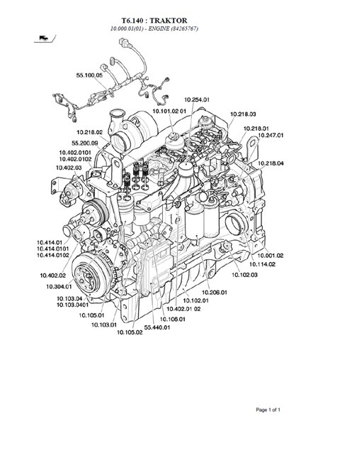 NEW HOLLAND T6 140 katalog części po Polsku