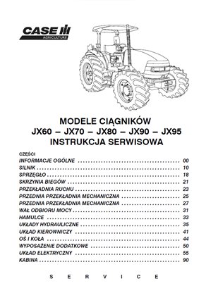 CASE JX60 JX70 JX80 JX95 INSTRUKCJA NAPRAW